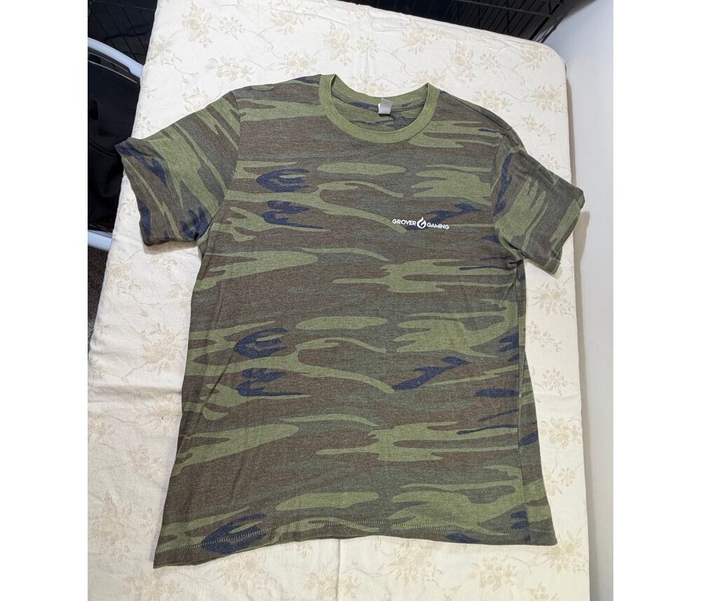 Alternative Apparel Grover Gaming Blue Ridge Buck Hunter Camo T Shirt Mens XL